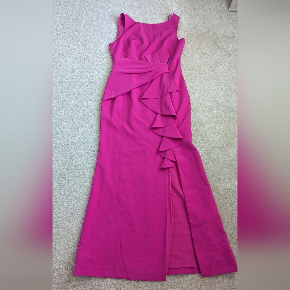 NWOT Eliza J Ruffle Front Gown Pink size 12 - Picture 5 of 9